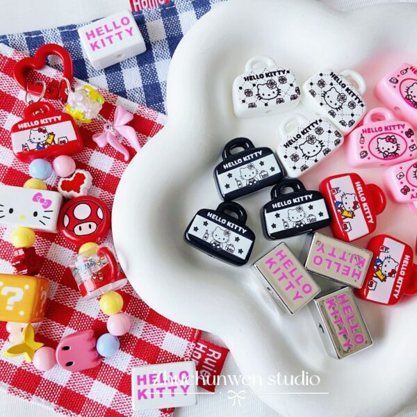 Wholesale Cute Bag Cartoon Cat Acrylic Print Beaded DIY Handmade Mobile Phone Chain Wind Chime Pendant Material Accessories