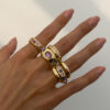 Wholesale Color Gem Inlay Ring suit Metallic Glazed Ring