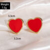 Wholesale Red Peach Heart Valentine's Day Earrings