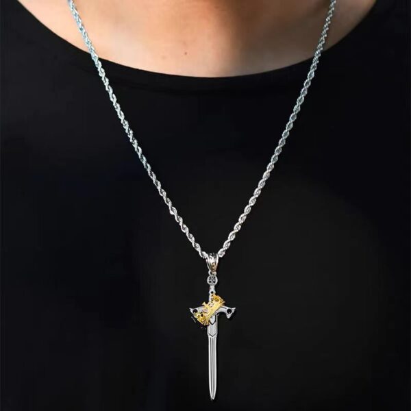 O1CN01HBdrx91g3RGCMGpIC_2217541994086-0-cib Wholesale Retro Stylish Gothic Sword Pendant Stainless Steel Necklace