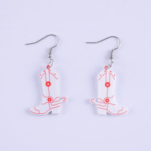 Pair of white boots earrings