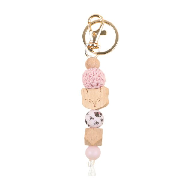 Wholesale Animal Wood Bead Keychain