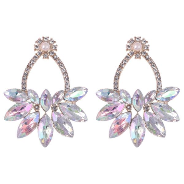 Wholesale Geometric Water Drop Love Petals Leaves Diamond Earrings