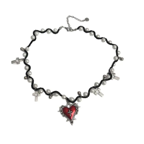 O1CN01HFuIn21x6VYuEXTbu_2218560116394-0-cib Wholesale Pearl Cross Round Bead tassel Pendant Necklace