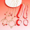 Wholesale Red Rose Bracelet and Necklace Valentine's Day Jewelry Set