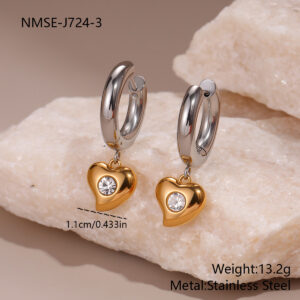 NMSE-J724-3 Two-tone Diamond Earrings / 18K