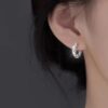 Wholesale Golden crushed stone shaped semi-circular earrings