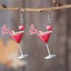 Wholesale Valentine's Day red wine glass acrylic earrings