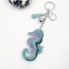 Wholesale Seahorse Keychain Leather Tassel Ocean Crystal Gemstone Diamond Key