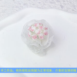 Pink bouquet-white gauze (1 piece)