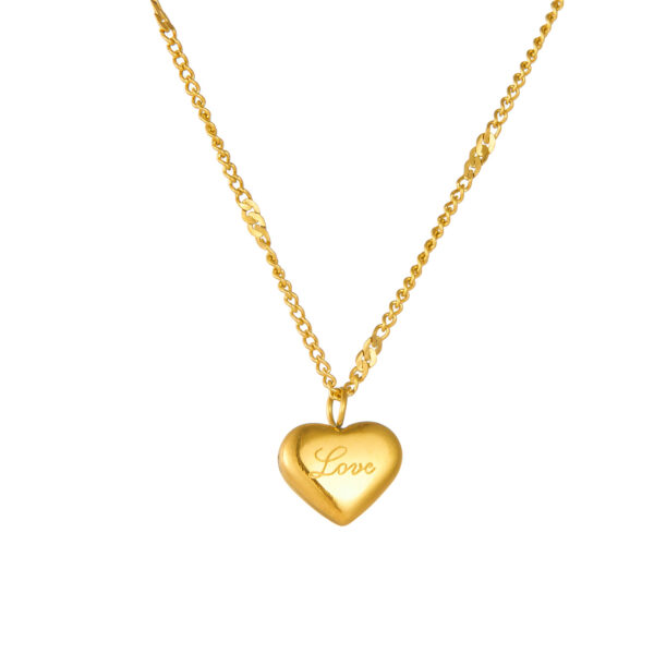 Wholesale love necklace stainless steel heart pendant clavicle neck chain