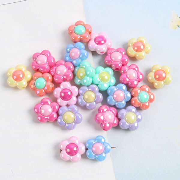 Wholesale 10pcs Acrylic Color Matching Plum Blossom Beads
