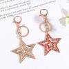 Wholesale Five pointed star hollow diamond inlaid metal keychain