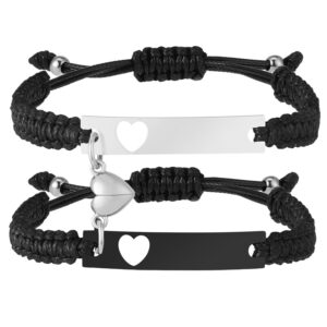 Love magnetic hollow love couple set bracelet
