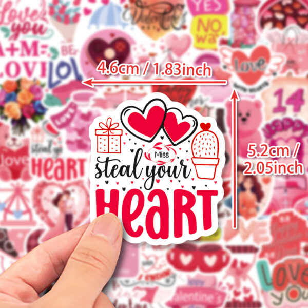 Wholesale 50pcs Cartoon Sweet Valentine's Day Graffiti Stickers