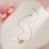 Wholesale Valentine's Day Natural Agate Heart-Shaped Envelope Pendant Necklace