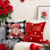 Wholesale Plaid Printed Love Pillow Valentine's Day Bedside Cushion Linen