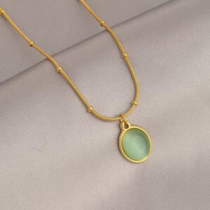 Gold opal necklace