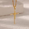 Wholesale Copper Micro-inlaid Zircon Fashion Snake Cross Necklace