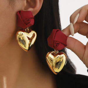 Wholesale Valentine's Day Rose Love Earrings