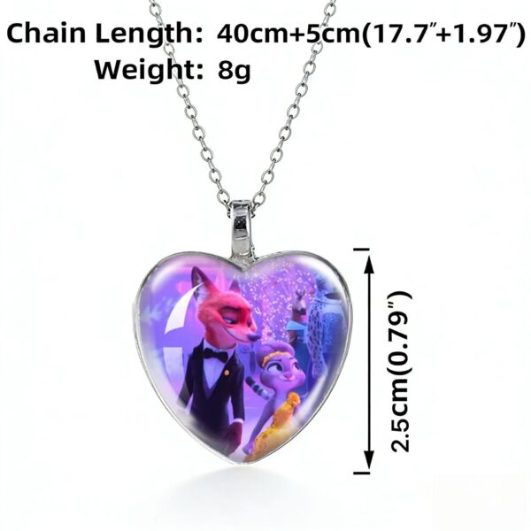 Wholesale Cartoon Cute Rabbit Animal Time Gem Heart Shaped Necklace