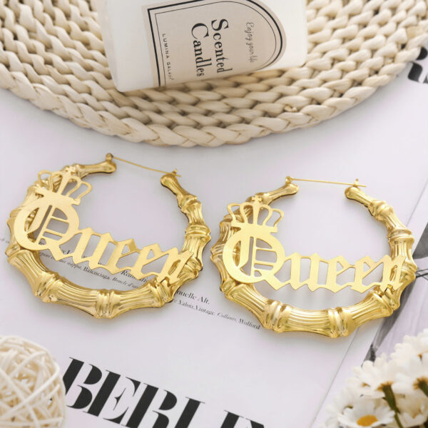 Wholesale earrings Queen crown hollow bamboo earrings earrings
