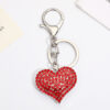 Wholesale Pink and Red Full Diamond Peach Heart Metal Keychain