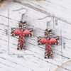 Wholesale Cross Leopard Angel Pendant Earrings Wooden Double-sided Earring Gift