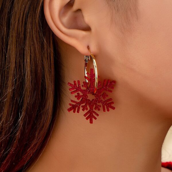O1CN01HVqwlL2F774JpRQvM_2217900038832-0-cib Wholesale Red Snowflake Christmas Acrylic Earrings