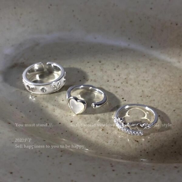 Wholesale Sweet Cool Plated Love Double Heart Ring