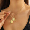 Wholesale Metal hollow heart pattern can open the love box necklace