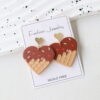 Wholesale Valentine's Day Heart-Shaped Chocolate Cone Acrylic Earrings