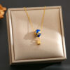 Wholesale Titanium Steel Gold Hot Air Balloon Resin Clavicle Necklace