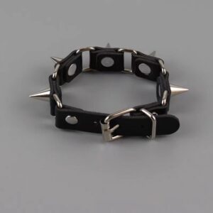 Wholesale Punk Gothic style rivet dark leather wristband