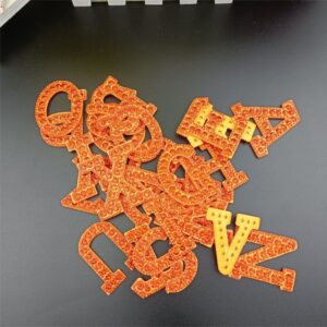 Orange drill 1 set of 26 letters 5cm high
