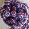 Wholesale 5PCS 20MM National Day Stripe Rhinestone Resin Beads Bubblegum Beads
