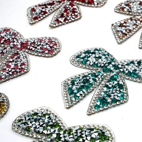 Wholesale Colorful bow pattern rhinestone embroidery DIY Patches