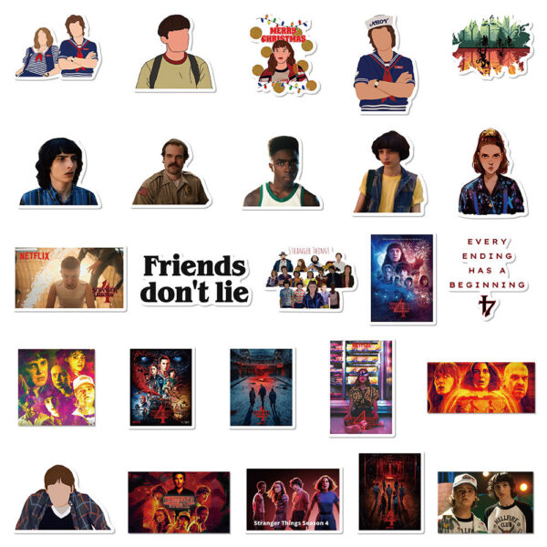Wholesale 50 Tv Series Strange Stories 4 Stickers for Laptops, Ledgers, Water Cups, Decorative Waterproof DIY Stickers