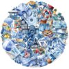 Wholesale 50pcs Transparent Cartoon Blue Beach Waterproof Vinyl Stickers
