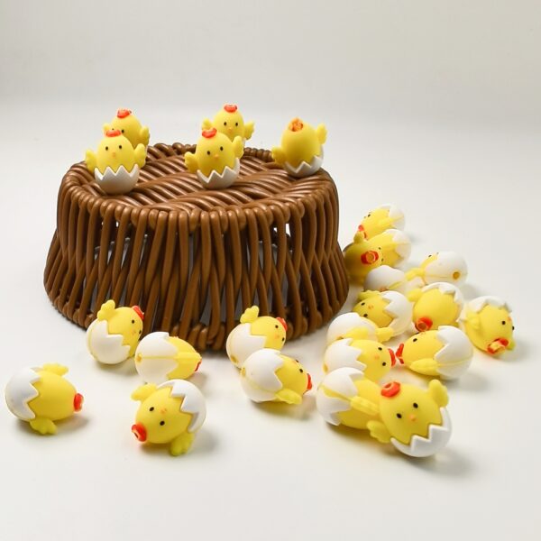 Wholesale 10pcs 3D Yellow Chick Hot New Three-dimensional Silicone Card DYI Beads