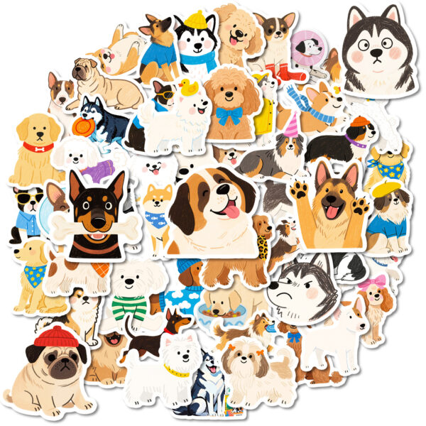 Wholesale 56 Cute Hand-Drawn Cartoon Dog Stickers