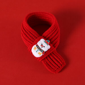 M embroidered snowman scarf
