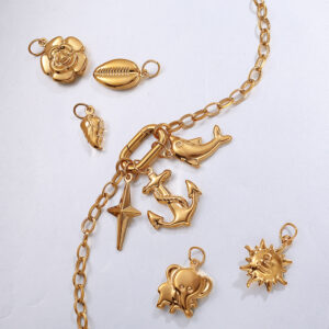 Wholesale Stainless Steel Sun Dolphin Pendant Necklace