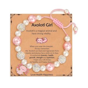 Wholesale Knitted pearl adjustable salamander unicorn pendant bracelet