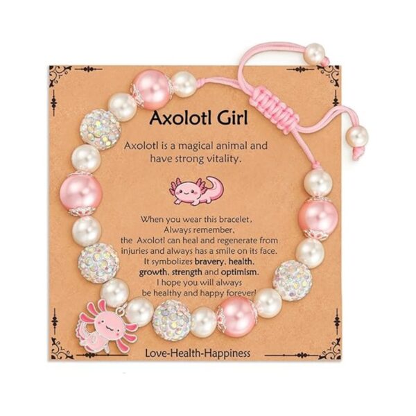 Wholesale Knitted pearl adjustable salamander unicorn pendant bracelet