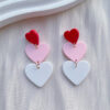 Wholesale Valentine's Day Pink Irregular Love Acrylic Earrings