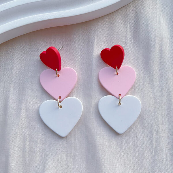 Wholesale Valentine's Day Pink Irregular Love Acrylic Earrings
