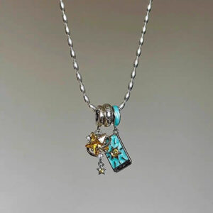 Sun, moon and stars necklace-l0075xb