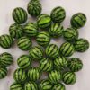 Wholesale 5pcs 20MM Acrylic Green Watermelon Print Beads