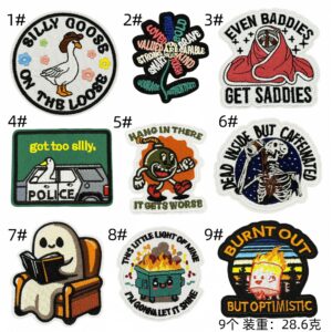 Funny animal cloth stickers set of 9 pieces